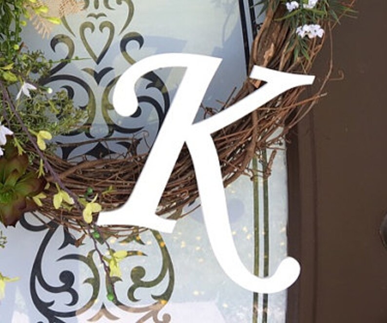 wooden monogram letter large unfinished cursive wooden etsy