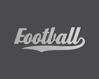 Metal Football Wall Art: Unfinished Steel Word Cutout