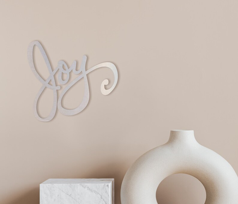 Metal Wall Art Word Cutout joy Cutout Home Etsy
