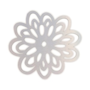 Flower Metal Wall Art: Laser Cut Steel, Unfinished Yard Decor