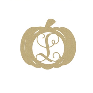 Monogram Letter L: Pumpkin Style - Unfinished Wood DIY Decor