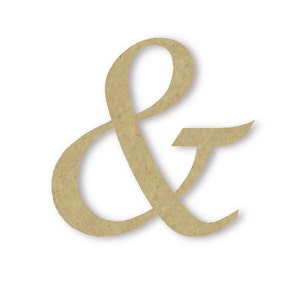 Wood Ampersand Sign: Unfinished, Multiple Sizes 1" to 42"