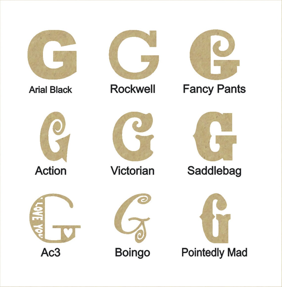 Wooden Letter G Large or Small Unfinished Unpainted Etsy