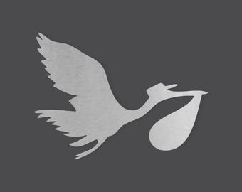Metal Stork Wall Art: Unfinished Steel Sign, Home Decor