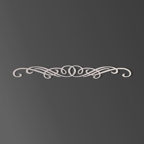 Scroll Metal Wall Art Applique: Paintable Photo Wall Decor