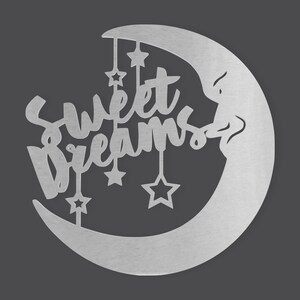 Metal Wall Art Metal Sign Sweet Dreams Moon, Metal Cutout, Wall Art, Home Decor, Wall Hanging, Unfinished and Available in Many Sizes