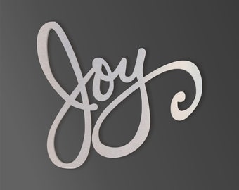 Metal Wall Art, Metal Sign Metal Words, "Joy" for Photo Wall Art or Christmas Decor - Heirloom Quality with Many Sizes Available
