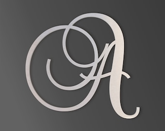 Monogram Door Hanger, Metal Letter A