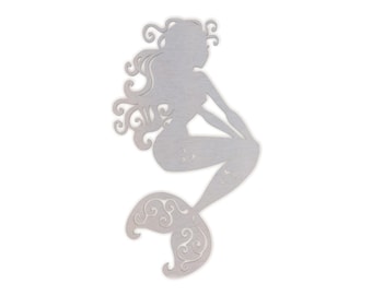 Raw Steel Mermaid Wall Art: Unfinished Metal Cutout, Home Decor