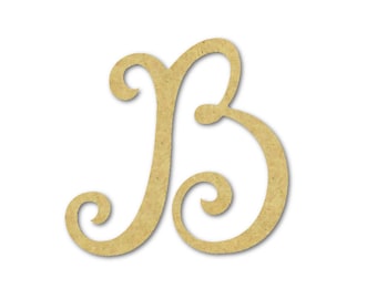 Large Wooden Letters "B" Unfinished, Unpainted, Decorative Font -- Perfect for Crafts, DIY, Nursery, Kids Rooms, Weddings – Sizes 1" to 42"