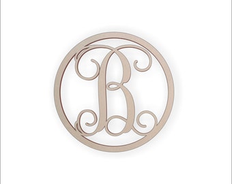 Wooden Monogram Letter "B" - Large or Small, Unfinished, Cursive Wooden Letter - Perfect for Crafts, DIY, Weddings - Sizes 1" to 42"