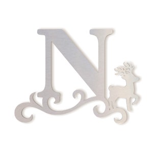 Monograma de metal para puerta principal, carta de metal para encima de la cama, monograma de metal para pared de arte, letra de metal grande, inacabado listo para pintar