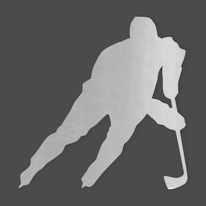 Metal Wall Art Hockey Player Wall Hanging  -  Home Decor, Wall Art, Decal, Unfinished Ready to Paint