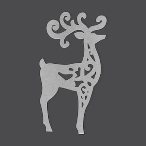 Rustic Reindeer Metal Sign - Unpainted Wall Decor Cutout