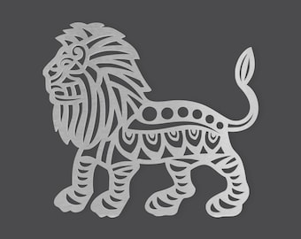 Tribal Lion Metal Wall Art: Unfinished Steel Cutout, Home Decor