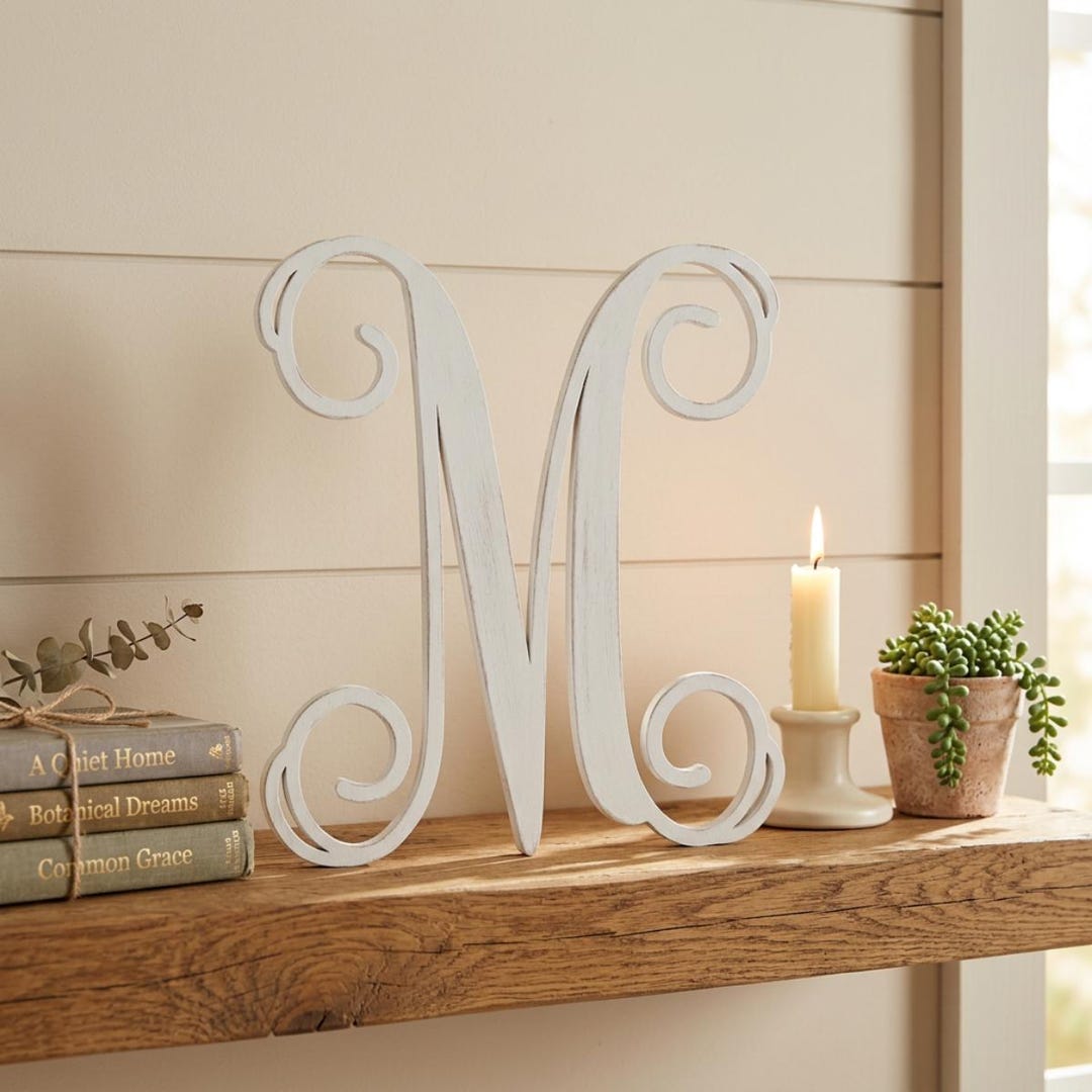 Grande Lettera M In Legno Da 43,2 Cm – Compensato Di Pioppo, Non Finita, Per Decorazione Parete Fai Da Te - 6