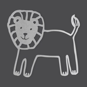 Metal Wall Art Metal Cartoon Lion , Metal Cutout, Wall Art, Home Decor, Wall Hanging, Unfinished and Available in Many Sizes