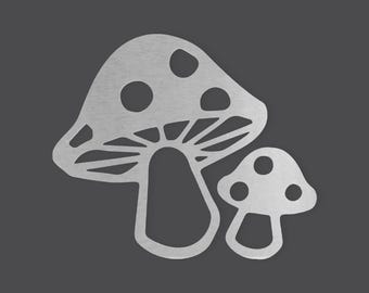 Raw Steel Mushroom Wall Art: Unfinished Metal Sign