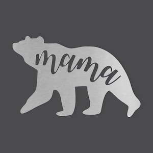 Metal Wall Art Metal Mama Bear Cutout-  Animal Cutout, Wall Decor, Wall Art, Home Decor, Wall Hanging, Unfinished Ready to Paint