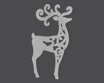 Metal Reindeer Silhouette: Unfinished Steel Wall Art