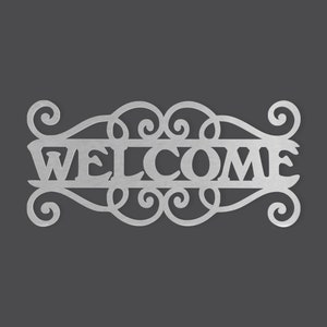 Metal Wall Art, Metal Sign Metal Sign &quot;Welcome&quot; - Cutout, Home Decor, Unfinished and Available from 4 to 42 Inches Wide