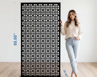 Modern Metal Room Divider: Custom Office Privacy Screen for Professional Video Backgrounds, Freestanding