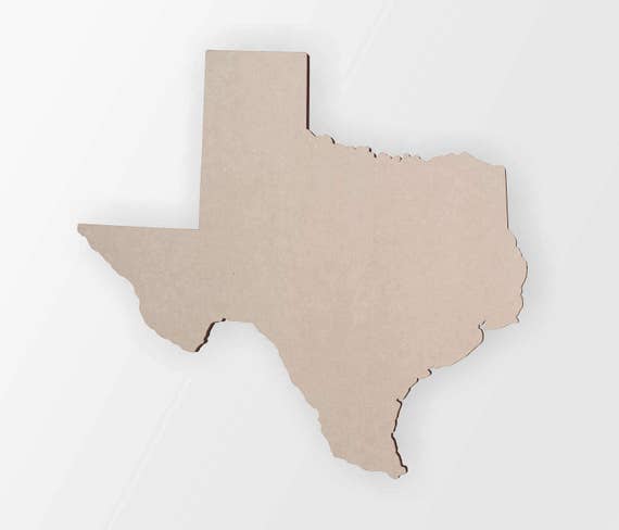 Unfinished Wooden Shapes (TEXAS) - Unpainted -- Perfect for Crafts, DIY, Nursery, Kids Rooms, Weddings – Sizes 2” to 46”