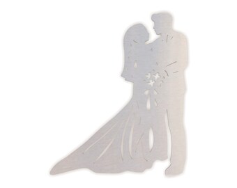 Metal Wall Art Metal Sign Bride and Groom , Metal  Cutout, Wall Art, Home Decor, Wall Hanging, Unfinished and Available in Many Sizes