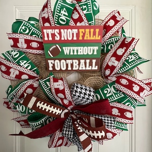 Fall Wreath, Fall Football Wreath, Deco Mesh Wreath, Sports Wreath, Team Decor, Front Door Wreath, Front Door Decor, Team Spirit Wreath