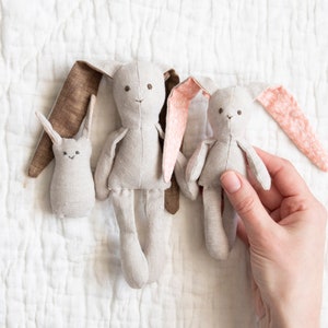 Miniature Bunny Rabbit Family Sewing Pattern Digital Download 1:12 scale dollhouse size doll Baby mama brother sister softie stuffed animal