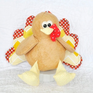 Turkey PDF Sewing Pattern | Thanksgiving Softie | Stuffed Animal | diy turkey tutorial | Thanksgiving plush toy | kid&#39;s table decor | gobble