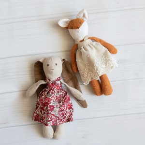 Miniature Doll Dress Sewing Pattern Tutorial DIY Dollhouse Digital Download 1:12 scale  doll Baby mama brother sister softie stuffed