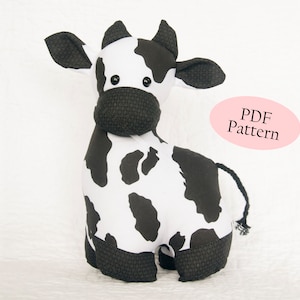 Carlton the Cow Sewing Pattern, Soft Toy pdf digital download pattern, sewing pattern for kids, softie pattern, plush toy pattern, tutorial