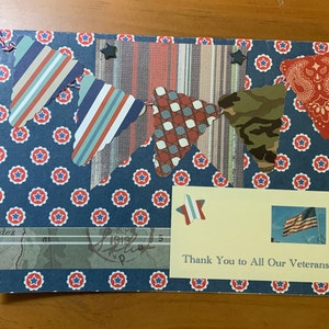 Tarjeta de agradecimiento para veteranos con la bandera estadounidense: saludo de agradecimiento por el servicio militar en el Día de los Caídos