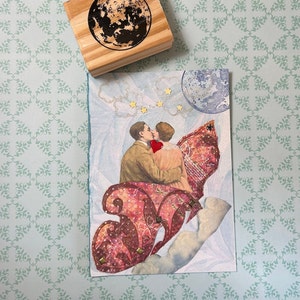 Cartes-cadeaux fantaisistes d'amour de conte de fées : créations d'aventures romantiques en fusée et de rêve éveillé pour les couples