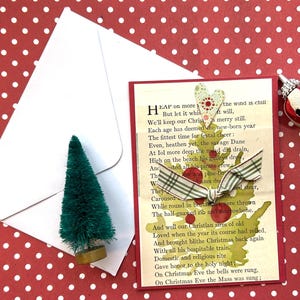 Ensemble de cartes de sapin de Noël aquarelle vintage - 5 cartes de voeux de Noël à offrir pour les fêtes de fin d'année