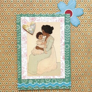 Cartão de Dia das Mães com inspiração vintage: Saudação retrô sentimental para a mãe - Celebração nostálgica