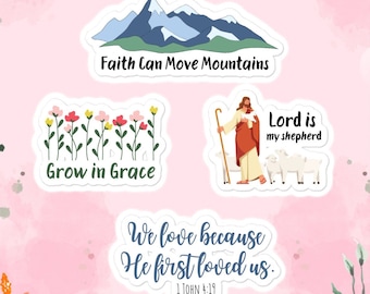 Christian Sticker Sheet, Bible Stickers, Bible Journal Stickers, Kiss Cut