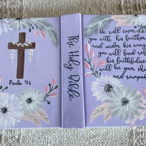 Benutzerdefinierte handgemalte Bibeln, Konfirmationsgeschenk, Hochzeitsbibel, Familienbibel, Muttertagsgeschenk, Sie liest Wahrheitsbibel, Teen Bibel