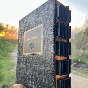 Beautiful Tabbed KJV Bible, Black and Gold Bible, Journaling KJV Bible