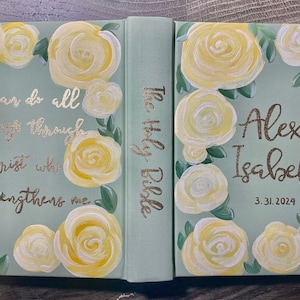 Benutzerdefinierte handgemalte Bibeln, Konfirmationsgeschenk, Hochzeitsgästebuch, Familienbibel, Muttertagsgeschenk, sie liest Wahrheitsbibel, Teen Bibel