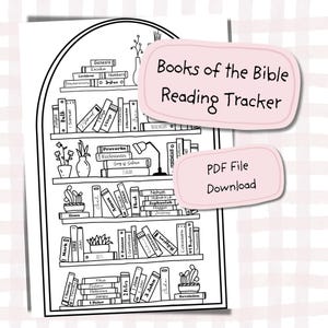 Books of The Bible Tracker: Bookshelf Reading Chart (PDF Download)