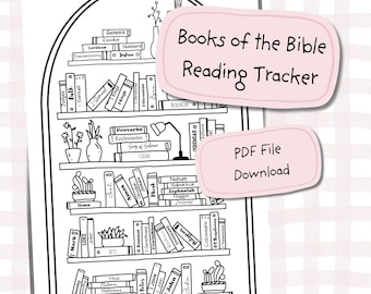 Books of The Bible Tracker: Bookshelf Reading Chart (PDF Download)