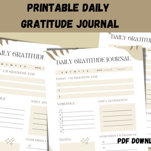 Daily Gratitude Journal Printable: Reflection Diary (PDF)