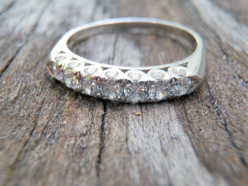 Solid 900 Platinum 10 Iridium Diamond Antique Wedding