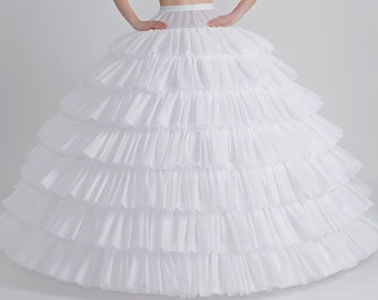 Bridal Petticoat Hoopless 4/8 Layer Netting Slips Evening Gown Skirts Crinoline