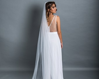 1 Tier Drop Wedding Veil, Soft wedding veil, Cathedral church veil, single tier veil - Available in 9 Lengths