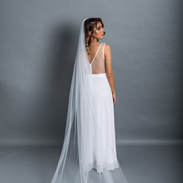 1 Tier Drop Wedding Veil, Soft wedding veil, Cathedral church veil, single tier veil - Available in 9 Lengths