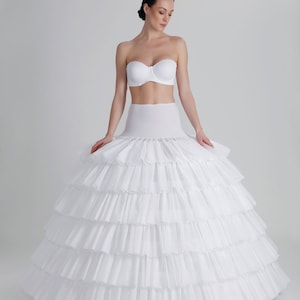 Petticoat Crinoline For A Bridal Wedding Ball Gown Dress, 6-Hoops, 6 Ruffles, 460 cm Underskirt Slip, Puffy Dress Petticoat Wholesaler