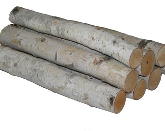 Wilson Decorative White Birch Log Bundle, Natural Bark Wood Home Décor (Set of 8)